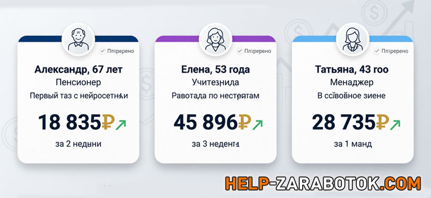 Кейсы учеников: как новички зарабатывают на нейросетях от 18 до 45 тысяч рублей Реальные результаты заработка на нейрошопсах - пенсионер 67 лет, учительница и менеджер без опыта заработали от 18 до 45 тысяч рублей